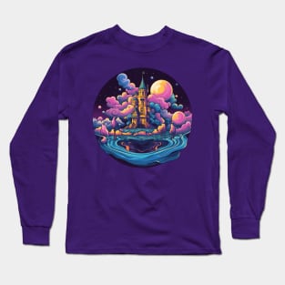 Surreal Dreamscape: Castle in the Clouds Long Sleeve T-Shirt